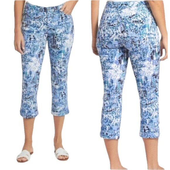 Nine West Chrystie Capri Pants Size 8 Blue Casual Summer Cropped Jeans - Picture 3 of 15